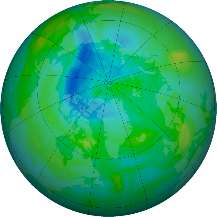 Arctic ozone map for 10 September 1984